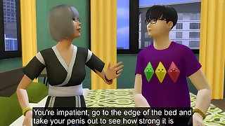 Asian step Mom Helping Ail Chunky Son To Have Sex Be required of The First Seniority In His Life In This Adjourn Make Him Happier