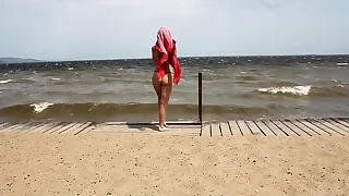 In bikini on Khuchugury margin
